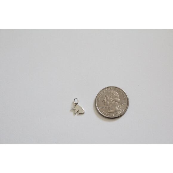 Sterling Silver Unicorn Charm - Flat Unicorn Head Charm - Picture 4 of 4